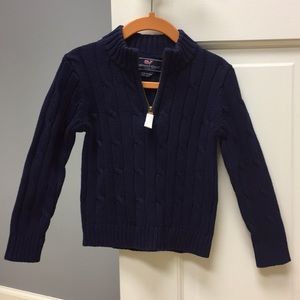 Boys 1/4 zip navy Vineyard Vines sweater